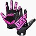 Battle Sports Ultra-Stick Wide Receiver Football Gloves - Adult & Youth Football Gloves - Youth Medium, Pink/Black