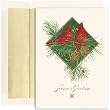 Cardinal Pair On Branch Holiday Cards -