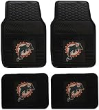 NFL Miami Dolphins Car Floor Mats Heavy Duty 4-Piece Vinyl - Front and Rear