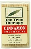 Tea Tree Therapy Toothpicks, Cinnamon, 100 Count