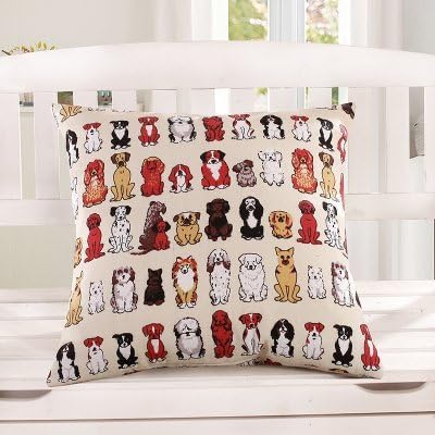 Zenobiushome Understanding dog breed saq305 Cotton Linen Decorative Couple Throw Pillow Cover Cushion Case Couple Pillow Case(45 X 45 cm)