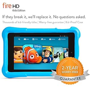 Fire HD 6 Kids Edition, 6" HD Display, Wi-Fi, 8 GB, Blue Kid-Proof Case