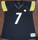 Ben Roethlisberger Women's Replica Black Beddazled Reebok Steelers Jersey (M)