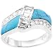 CZ & Turquoise Stone Sterling Silver Ring Sizes: 5-9