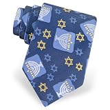Men's Menorah Microfiber Tie by The American Necktie Company in Navy Blue