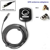 Gilsson High Performance FME Universal GPS Antenna for Garmin, Navman, Lowrance, Tom Tom GPS Receivers (9ft Cable) Including MCX and BNC Adapter.