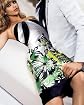 Floral Printed Silk Strapless Dress main image