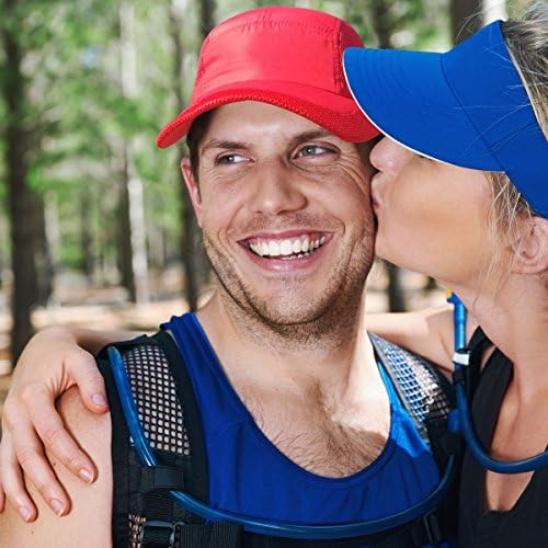 Red LightFit Sports Cap/Hat | Lightweight &amp; Adjustable Full Coverage Hat for Runners, Golfers, Hikers, and Outdoor Wear