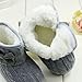 DZT1968 Baby Girl Soft Anti Slip Sole Knit Cotton Bowknot Shoes Snow Boots Socks (6~12 Months, Gray)