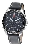 Swiss Military Hanowa Men's Navigator Black Dial Leather Strap Watch #06-4007-04-007
