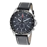 Swiss Military Hanowa Mens Navigator Black Dial Leather Strap Watch #06-4007-04-007 by Swiss Military Hanowa