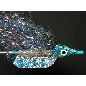 NEW FLIES Pearlescent Nuclee-r UVA Holographic & Glow in Dark Sinking Lazar Head Tube & Trolling Boogie Fly #143