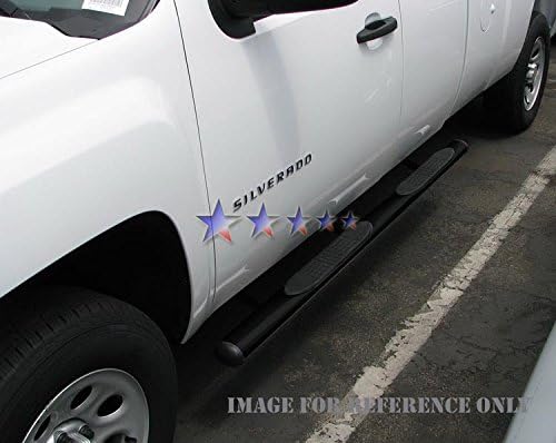 APX Nerf Bars 4 Inch Oval - Black Powder Coated - Rocker Panel Mount - 2007-2015 Chevy Silverado 2500 Ext Cab (Excluding Diesel models with DEF tanks) Rocker Panel Mount -