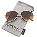 zeroUV - ClassicTeardrop Full Metal Frame Gradient Flat Lens Aviator Sunglasses 59mm