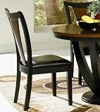Set of 2 Dining Chairs Upholstered Seat in Black and Cherry Finish It very attractive for my likes and will most likely use them the most