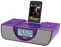 Dual Alrm Clck Rad Iphone/ipod Purple Charge Play Or Wake