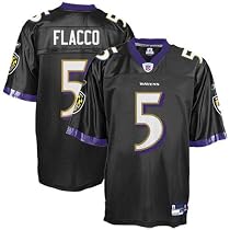 Joe Flacco Black Reebok NFL Replica Baltimore Ravens Jersey