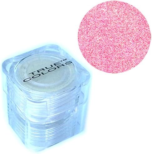 True Colors Shimmering Cosmetic Mineral Makeup Powder - 100% Pigment - 100% Natural No Preservatives Parabens Oils or Fillers - Perfect for Eyeshadow Nail Polish and Makeup in Endless Colors - Stackable - Completely Safe - Complete Money Back Satisfaction Guarantee (Pink Glitter)