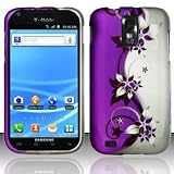 Purple/Silver Vines Design Snap On Protector Hard Case for (T-Mobile Version Only) Samsung Galaxy S II / S2