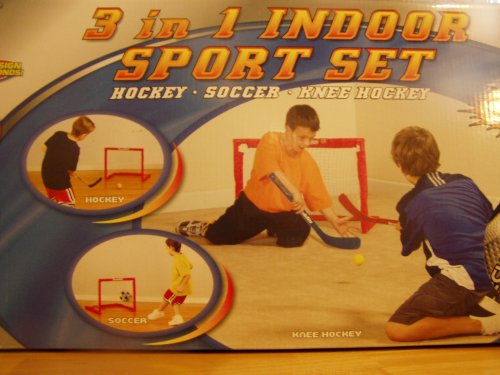 Childrens Toyshop  Sporting Goods : 3 in 1 Indoor Sport Set (Hockey, Soccer, Knee Hockey)