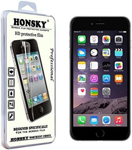 [3 Pack!]Honsky Iphone 6 plus 5.5 inch (5.5'') [HD Clear] Highest Quality Premium Screen Protector High Definition Ultra Clear & Anti Bacterial & Anti Oil & Anti Scratch & anti bubble & Reduce Fingerprint & No Rainbow & Washable Screen PET Film with Lifetime Replacement Warranty - Retail Packaging 2014