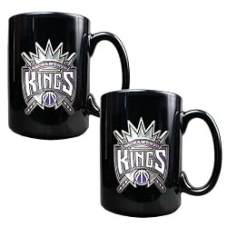 Sacramento Kings NBA 2pc Black Ceramic Mug Set - Primary Logo by Great American Products