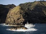 Waves Crashing on the Rocks at Hiva Oa Island, French Polynesia Stretched Canvas Poster Print by Tim Laman, 12x16