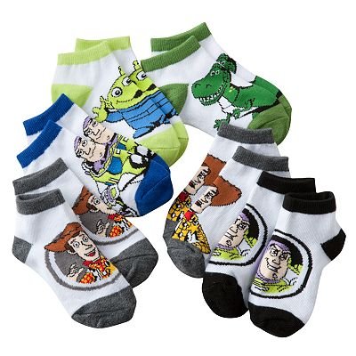 Disney Toy Story Toddler Boy's 1/4 crew Socks 6 Pair-6 Designs Size: 2T-4T