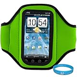Green Moisture Resistant Durable Neoprene Workout Armband for HTC MyTouch 4 ....