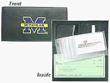 Michigan Wolverines Embroidered Leather Checkbook Cover