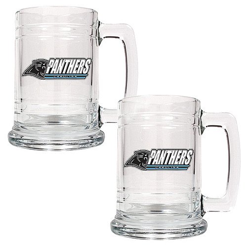 Great American Carolina Panthers 15Oz Glass Tankard - Set Of 2