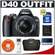 Nikon D40 6.1MP Digital SLR Camera + Nikon 18-55mm AF-S Lens + Nikon SLR Gadget Bag + Transcend 4GB SDHC SecureDigital Card + USB Card Reader