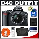 Nikon D40 6.1MP Digital SLR Camera + Nikon 18-55mm AF-S Lens + Nikon SLR Gadget Bag + Transcend 4GB SDHC SecureDigital Card + USB Card Reader
