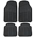 Custom Auto Crews - Heavy Duty 4pc Front & Rear Rubber Mats - All Weather Protection - Universal Car Truck SUV - Black