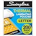 Swingline Laminating Sheets, Thermal Laminating Pouches Letter Size, 3mil, 200 Pack (3202062)