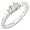 Three Stone Princess Cut Diamond Ring 1/4ctw (IJ/I1) in White Gold - Size 5
