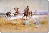 IMAGE OF Charles Russell Western Custom Tile Mural 11 | 24x36 using (24) 6x6 tiles