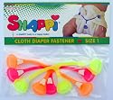 Snappi Cloth Diaper Fasteners - Pack of 3 DAYGLO / NEON Color Mix