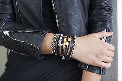 High Fashion Ponytail Holder Hair Tie Rubberband Bracelet Set By Lilla (Rock Star)