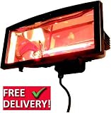 1.3kw halogen patio heater comes with lamp.