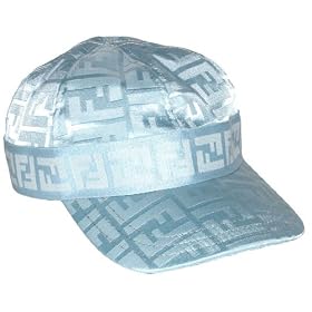 Fendi Silver-Blue Logo Large Baseball-Style Cap 8H0031