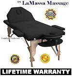 TM *LaMassa/BestMassage Salon - Table Portable *Black - Bed Spa Tattoo - (Includes FREE Carry Case, Massage DVD, And Spa Music CD - o#Pro4K