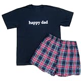 Happy Dad T-shirt and Boxer Set for Dads Birthday or Fathers Day; Also Available to Dad's Dog is the Red Happy Dog Shirt ~ Footsteps Clothing