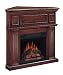 Mahogany Electric Corner Fireplace Mantel with Wireless Remote