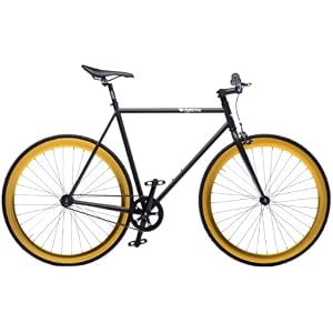 Pure Fix Cycles India , Fixed Gear Bike with Gold Wheels, Black/Gold