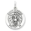 Sterling Silver Antiqued Saint Florian Medal