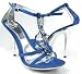Blue Satin Jeweled Floral Formal Wedding Bridesmaid Sandals