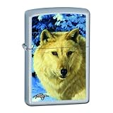 Zippo Linda Picken's White Wolf Front View Pocket Lighter (Multi, 5 1/2 x 3 1/2 cm)