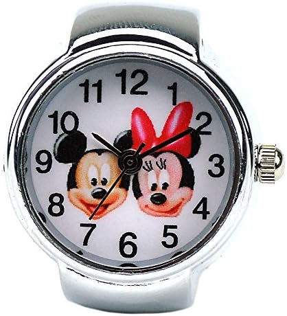 WogKok Cute Mickey Mouse Creative Quartz Finger Ring Watch with Gift Box