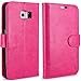 S6 Case, LK Galaxy S6 Wallet Case, Luxury PU Leather Case Flip Cover with Card Slots & Stand For Samsung Galaxy S6, HOT PINK